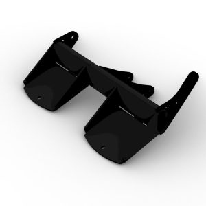 ONE-PIECE MINI ADJUSTABLE FOOTREST BLACK - COMPLETE