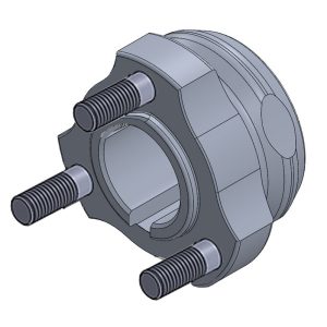 WHEEL HUB 30mm SHORT L 35mm - BLACK ANODIZED