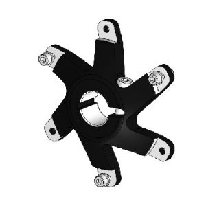 SPROCKET CARRIER 30mm - BLACK ANODIZED COMPLETE WITH BOLT AND WASHER