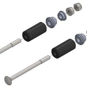 REAR BUMPER FASTENING KIT FOR 30mm TUBE - BLACK ANODIZED